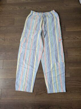 Damson Madder Sicily Striped Cotton Cargo Trouser (US4/UK8)